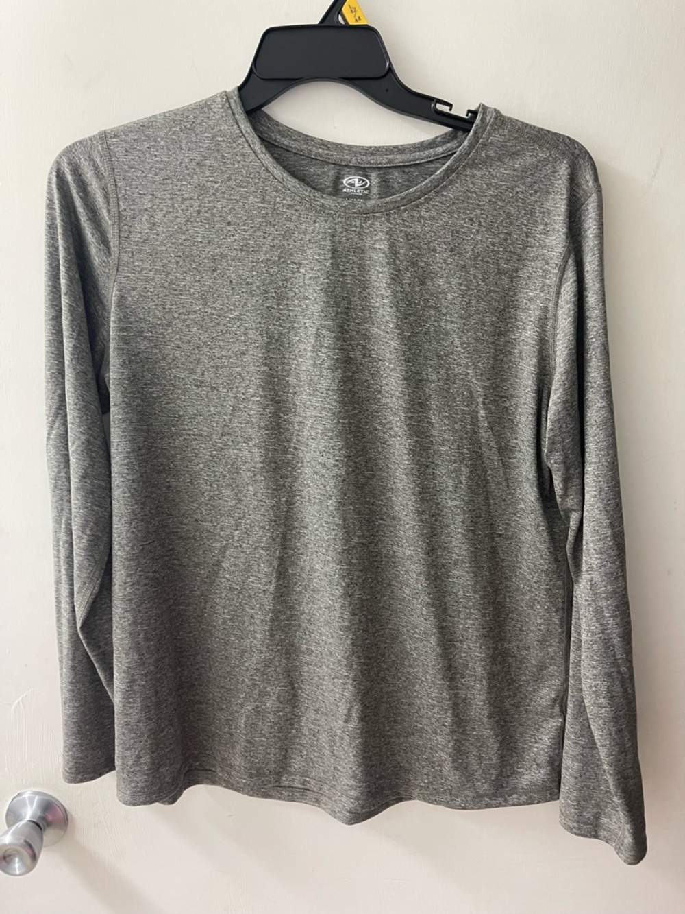 Heather Sage/Gray Long Sleeve Crewneck Athletic Top